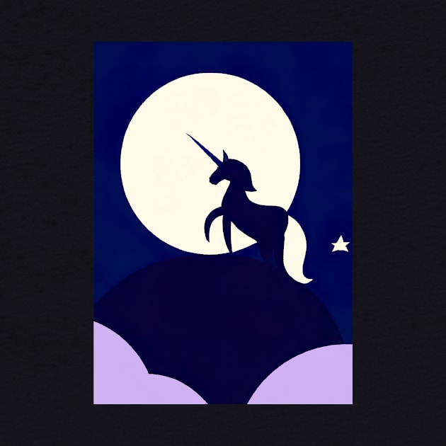 Moon Unicorn Minimal by maxcode